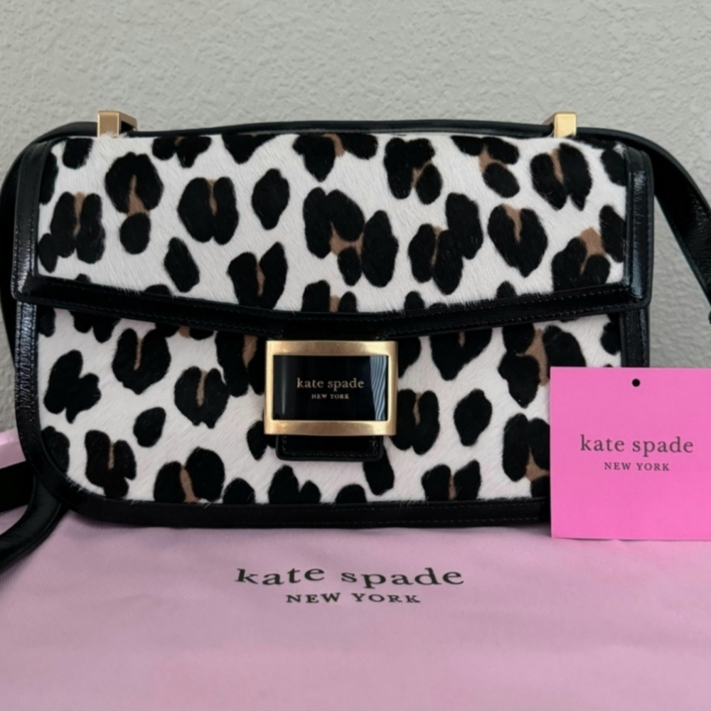 Kate Spade Katy Leopard CalfHair Medium Convertiable Shoulder Bag - Picture 8 of 16